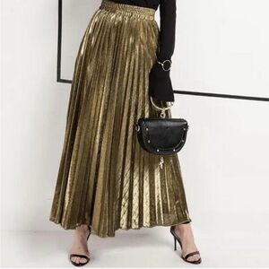 Radiant Gold A-Line Skirt